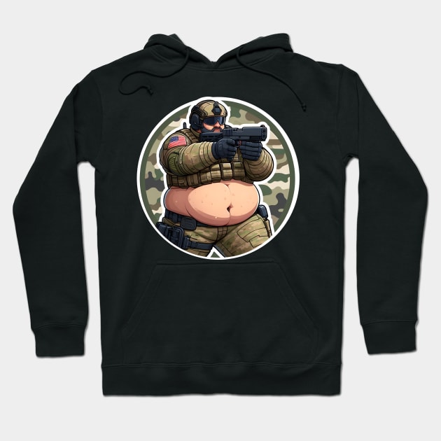 Tactical Fatman Hoodie by Rawlifegraphic